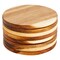 8 Pack Round Acacia Wood Coasters for Coffee Table - Wooden Coasters for Drinks, Dining Table, Bar (4 In)
